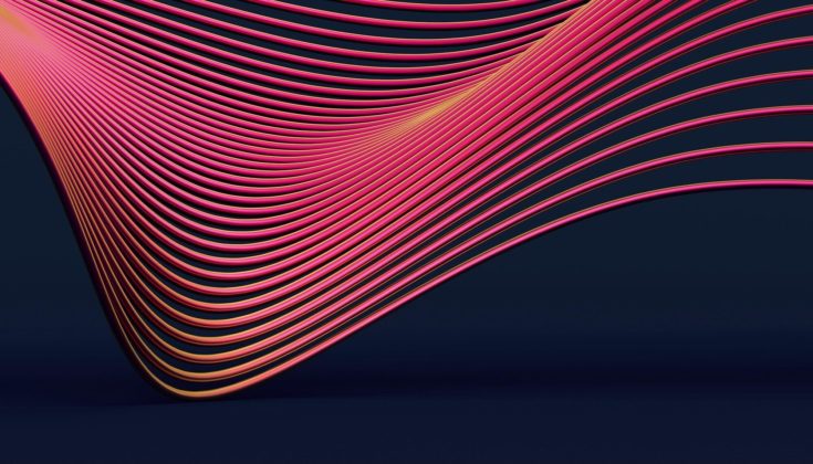Abstract,3d,Rendering,Of,Smooth,Surface,With,Lines.,Striped,Modern