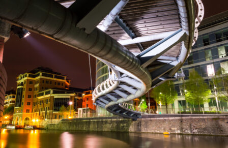 Temple,Quay,Bridge,By,Night,,Captured,At,Bristol,,England,,Uk