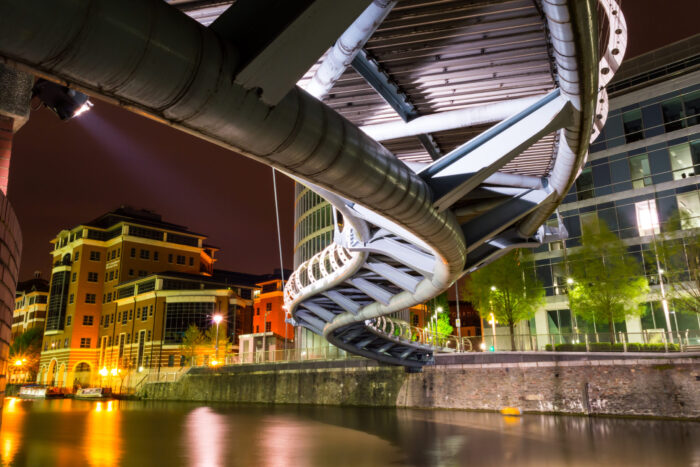 Temple,Quay,Bridge,By,Night,,Captured,At,Bristol,,England,,Uk