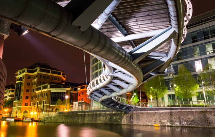 Temple,Quay,Bridge,By,Night,,Captured,At,Bristol,,England,,Uk