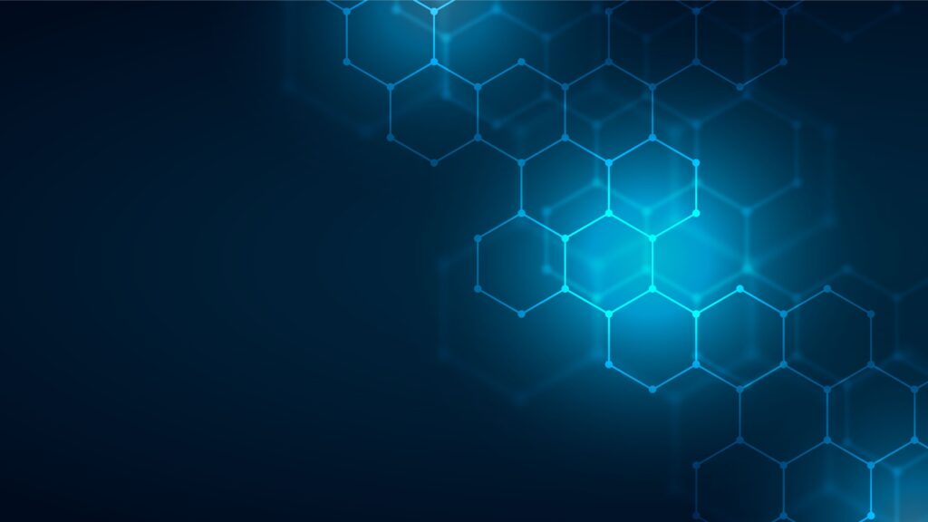 Abstract,Blue,Technology,Hexagonal,Background