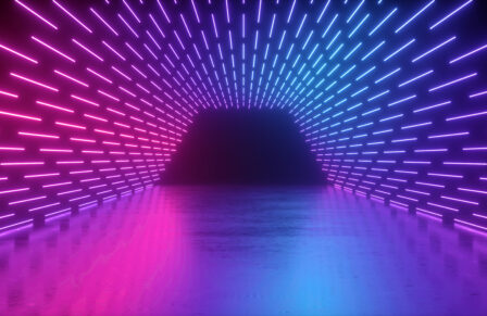 3d,Render,,Abstract,Neon,Background,,Empty,Performance,Stage,,Pink,Blue