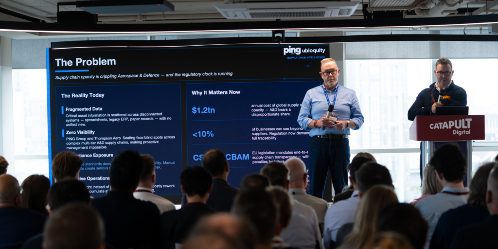 Kieran Kelly, Chief Executive and Founder of ubloquity presenting at the Digital Twin Adoption Accelerator Showcase, hosted at the UK Digital Twin Centre in June 2026