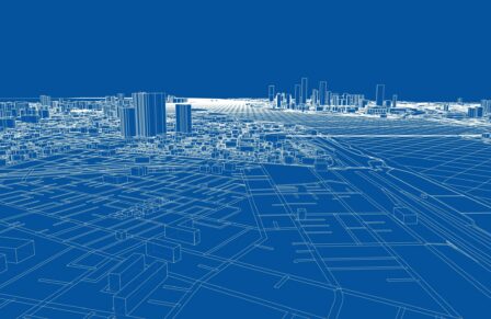Outline,City,Concept,Vector.,Wire-frame,Style.,The,Layers,Of,Visible